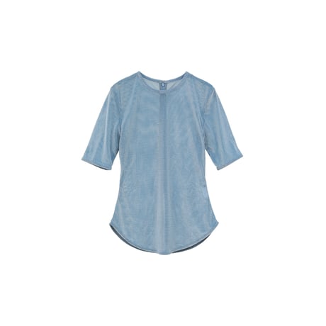 CLANE クラネ “SHEER VELOUR POWER SHOULDER TOPS” シアーベロアパワーショルダートップス