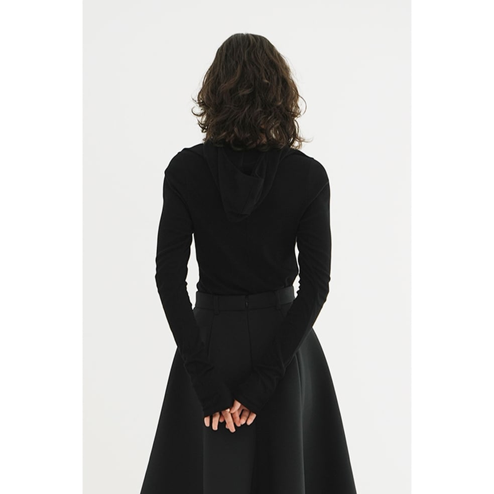 CLANE クラネ “BOW TIE HOODED CUT TOPS” ボウタイフーディーカッ