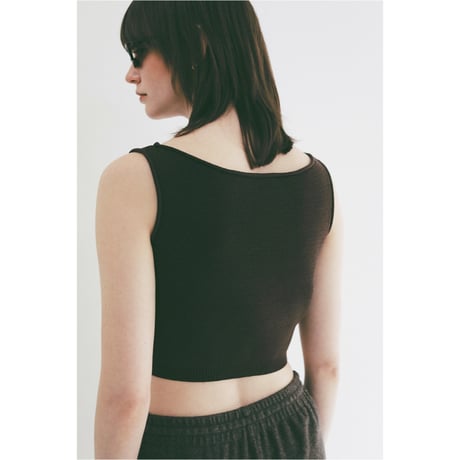 CLANE クラネ “BOAT NECK SHORT KNIT TANK TOPS” ボートネックショートニットタンクトップス