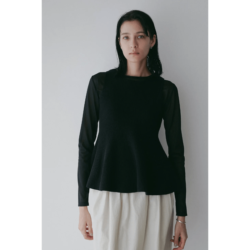 マノフ manof RIB PEPLUM KNIT TOPS MANOF 】RIB PEPLUM KNIT TOPS