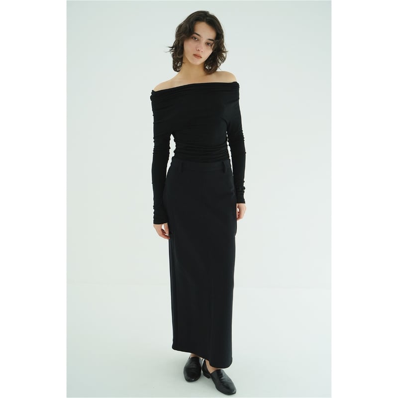 トップス CLANE DRAPED OFF SHOULDER SOFT CUT TOPS CLANE クラネ “DRAPED OFF SHOULDER SOFT CUT TOPS” ド