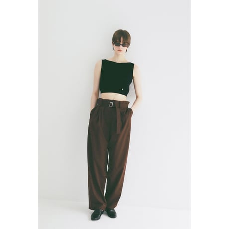 CLANE クラネ “BOAT NECK SHORT KNIT TANK TOPS” ボートネックショートニットタンクトップス