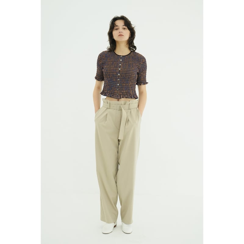 CLANE クラネ “SHIRRING HALF SLEEVE BLOUSE” シャーリングハ