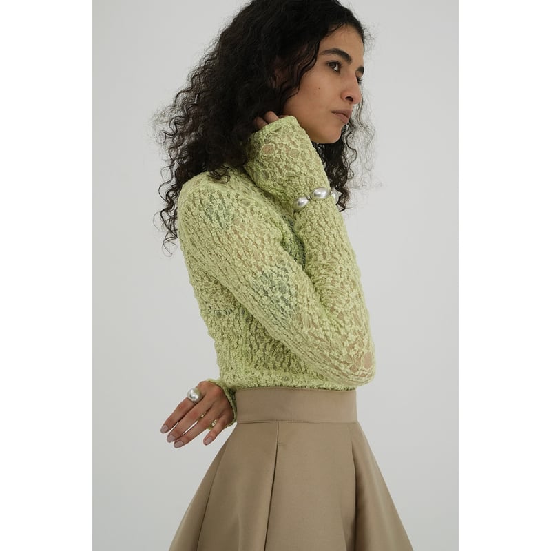 新品タグ付き CLANE LADY LACE SHIRTレースシャツ長袖MINT 新品タグ付き CLANE LADY LACE SHIRTレースシャツ長袖MINT