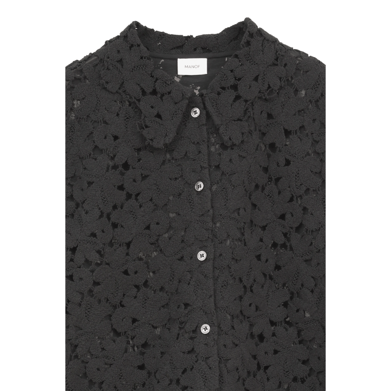 MANOF マノフ “COTTON LACE SHORT SHIRT” コットンレースショート