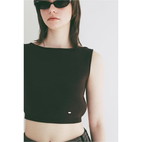 CLANE クラネ “BOAT NECK SHORT KNIT TANK TOPS” ボートネックショートニットタンクトップス