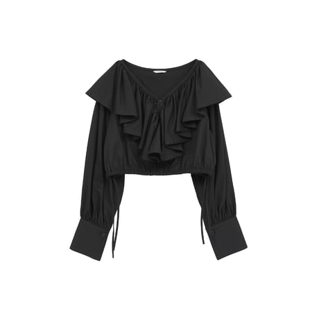CLANE クラネ “FRILL COLLAR SHORT BLOUSE” フリルカラーショートブラウス