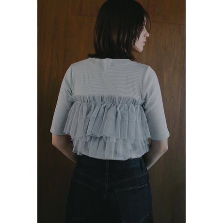 MANOF マノフ “TULLE FRILL CUT TOPS” チュールフリルカットトップス