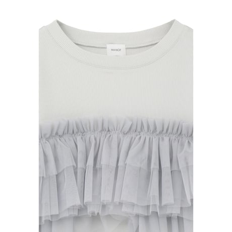 MANOF マノフ “TULLE FRILL CUT TOPS” チュールフリルカットトップス