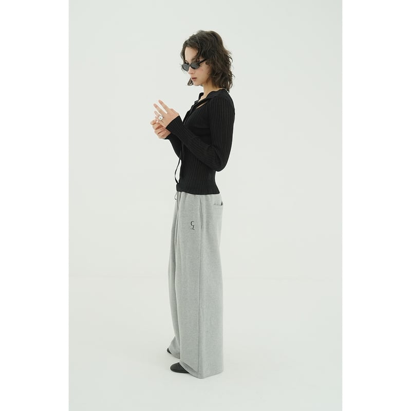 CLANE クラネ “SHEER RIB RIBBON KINT TOPS” シアーリブリボン