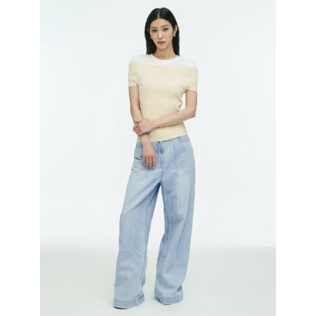 ANGGAE アンゲ “OFF SHOULDER RIB TOP” オフショルダーリブトップ