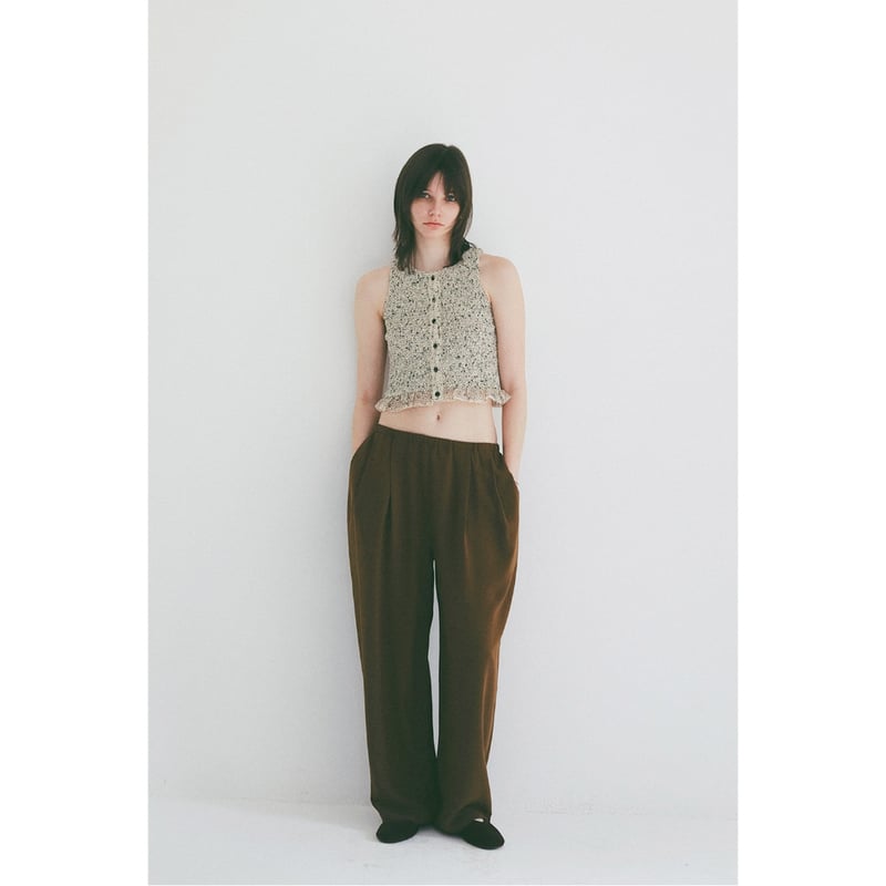 CLANE クラネ “W FACE MIX MESH GATHER N/S TOPS” ダブル