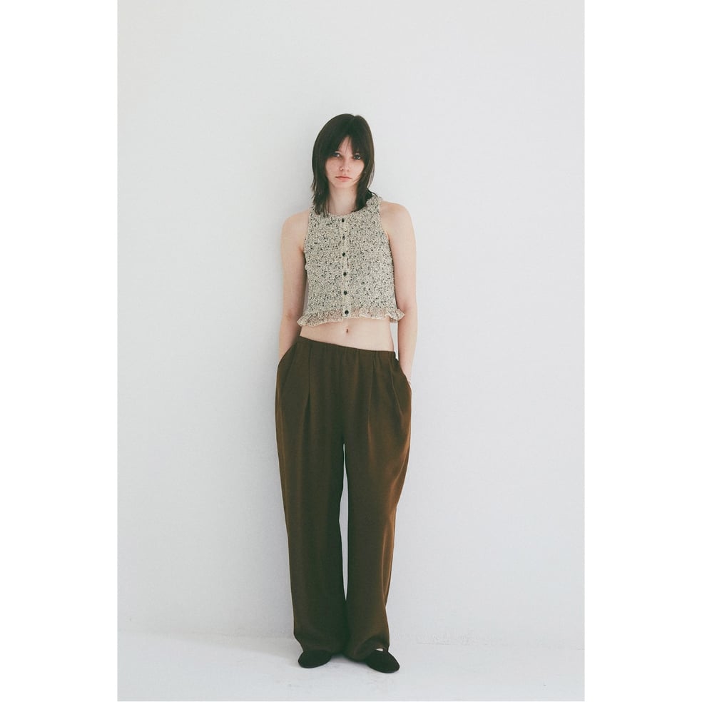CLANE クラネ “W FACE MIX MESH GATHER N/S TOPS” ダブル