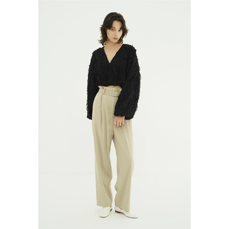 CLANE クラネ “TOPSTITCHED FRILL BOLERO” トップスティッチフリ