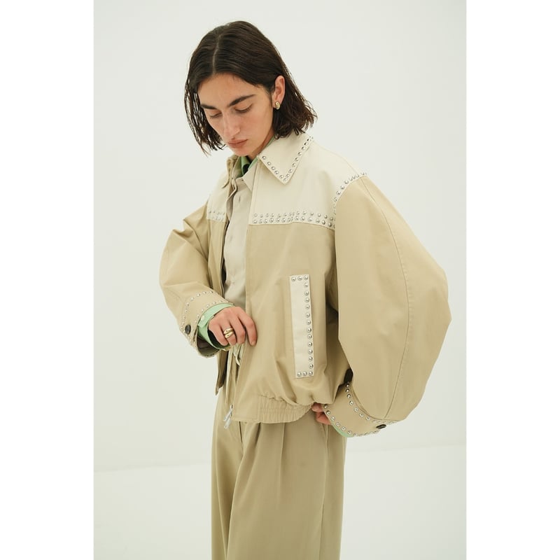 ジャケット・アウター CLANE W COLOR STUDDED DRIZZLER JACKET CLANE(クラネ)｜W COLOR STUDDED DRIZZLER JACKET ブルゾン/BEIGE の