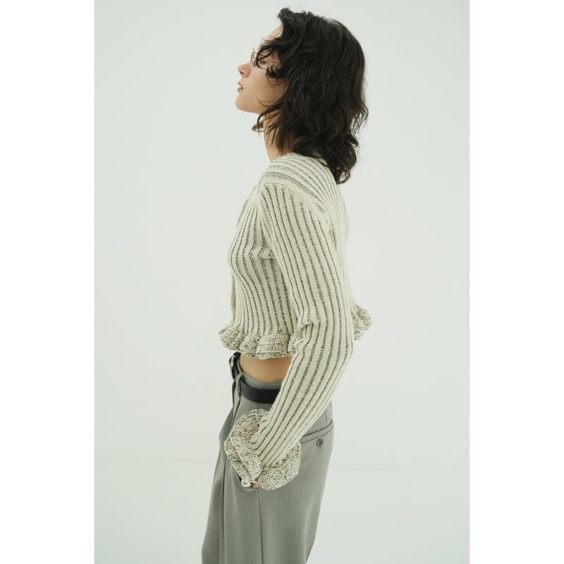 CLANE クラネ “W FACE SHORT FRILLED KNIT TOPS” ダブルフ