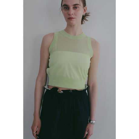 MANOF マノフ “SHEER SLEEVELESS KNIT” シアースリーブレスニット