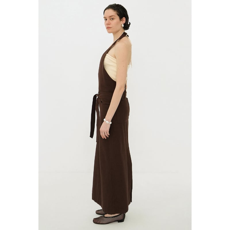 CLANE HALTERNECK LOWWAISTONEPIECE ブラウン　2 CLANE(クラネ)｜HALTER NECK LOW WAIST ONEPIECE/ワンピース