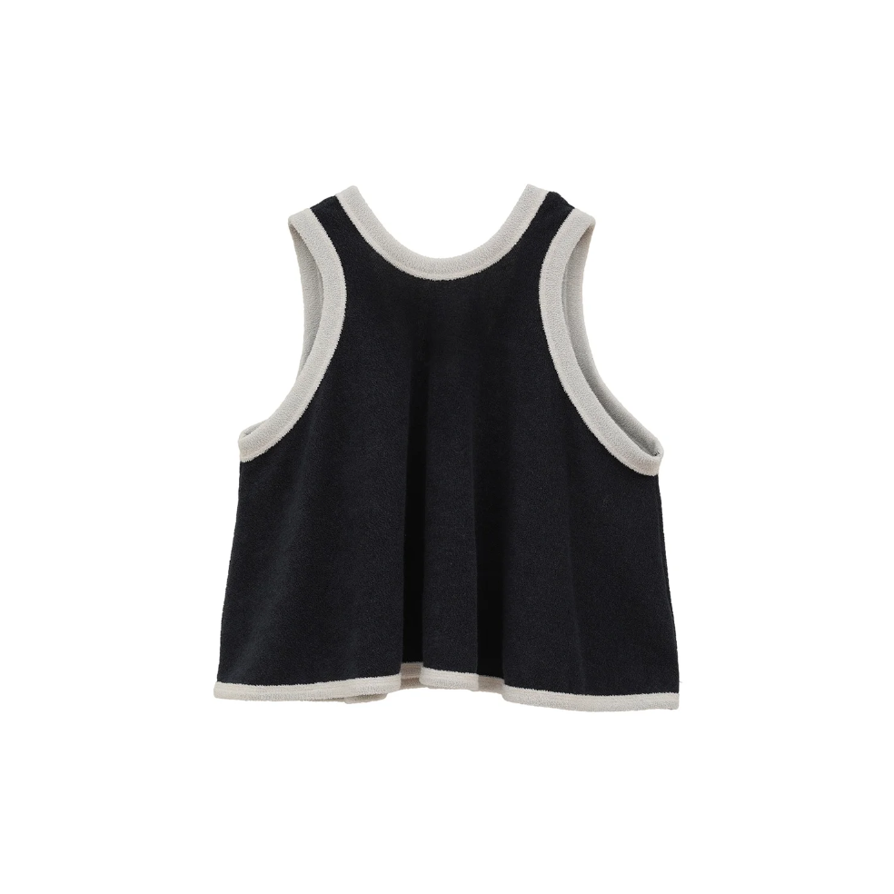 clane クラネ　PILE FLARE TANK TOPS ブラウン CLANE - パイル フレアショートトップス - PILE FLARE TANK TOPS