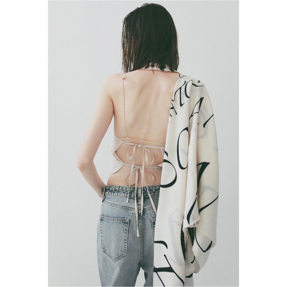CLANE クラネ “ BACK RIBBON HALTER BUSTIER” バックリボンホ
