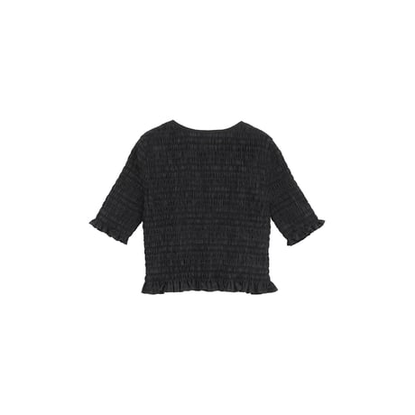 CLANE クラネ “SHIRRING HALF SLEEVE BLOUSE” シャーリングハーフスリーブブラウス