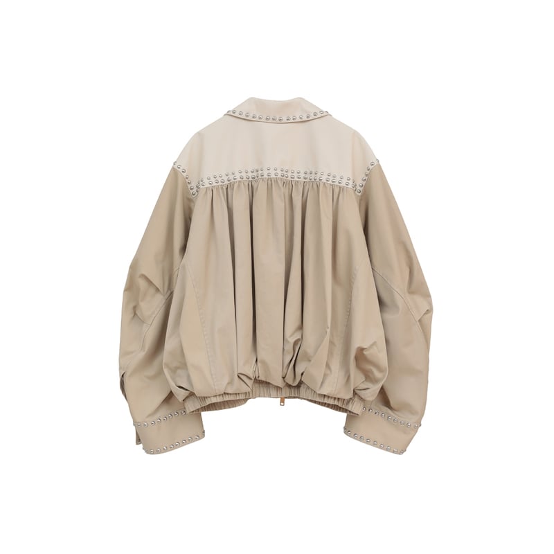 W COLOR STUDDED DRIZZLER JACKET ベージュ CLANE(クラネ)｜W COLOR STUDDED DRIZZLER JACKET ブルゾン/BEIGE の
