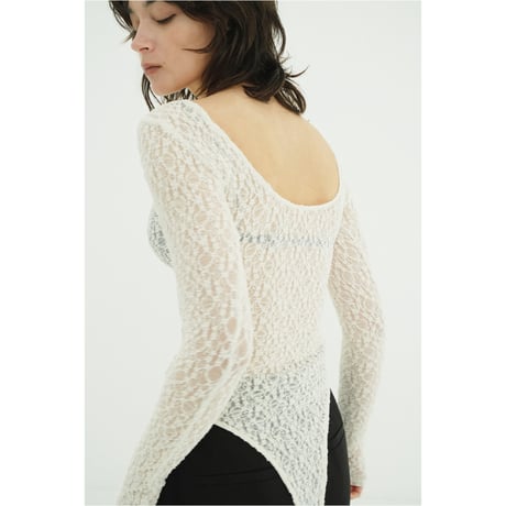 CLANE クラネ “BACK OPEN LACE BODYSUIT” バックオープンレースボディスーツ