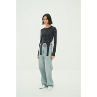 CLANE クラネ “STUDDED BIJOU SHEER TOPS” スタッズビジューシアートップス