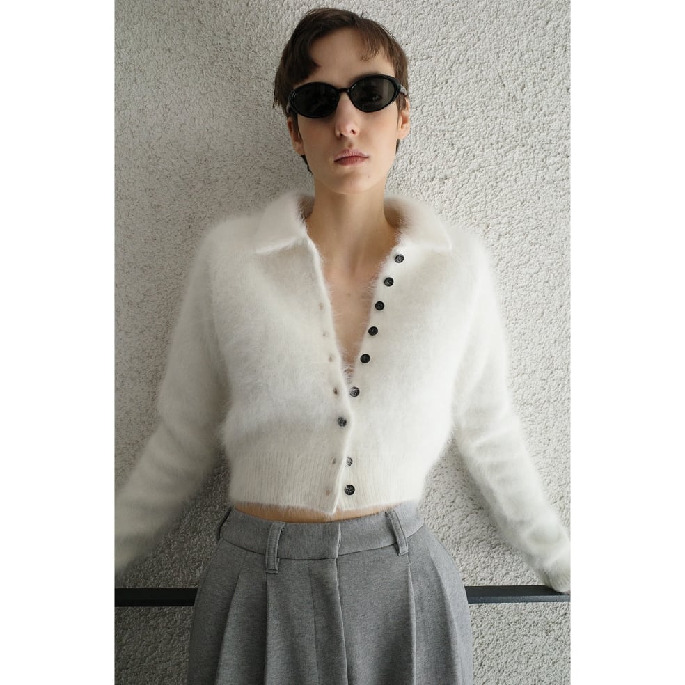 CLANE クラネ “ANGORA SHORT KNIT CARDIGAN” アンゴラショート