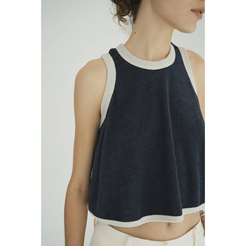 トップス clane pile flare tank tops brown 2 CLANE - パイル フレアショートトップス - PILE FLARE TANK TOPS