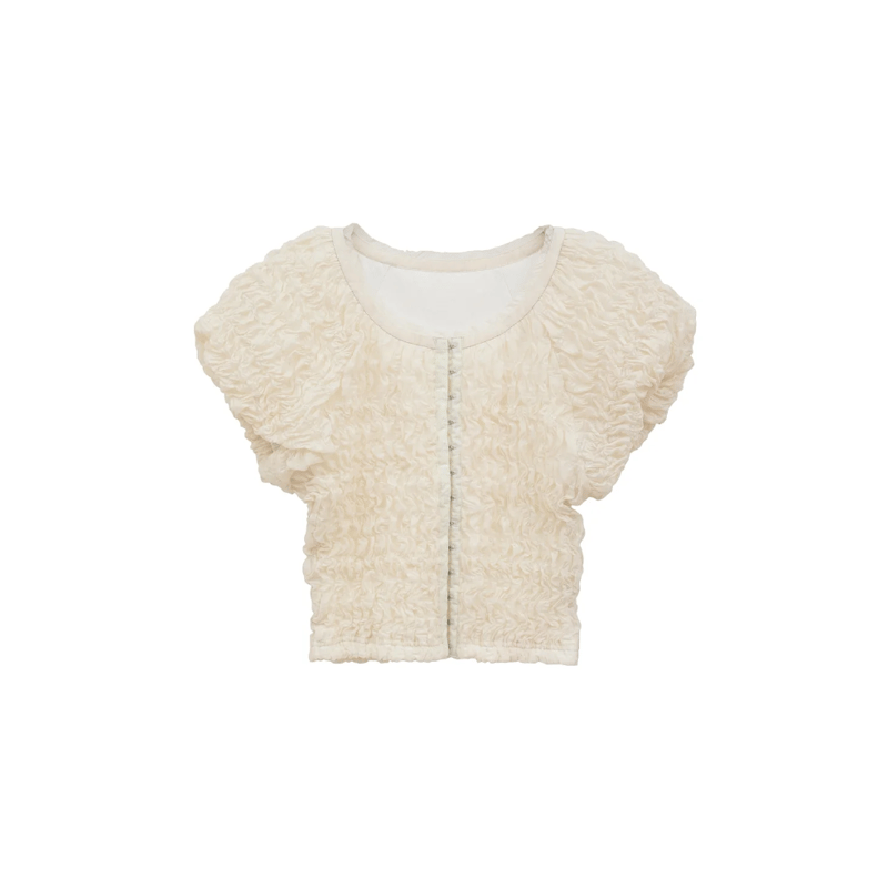 CLANE クラネ “SHIRRING PUFF TOPS” シャーリングパフトップス