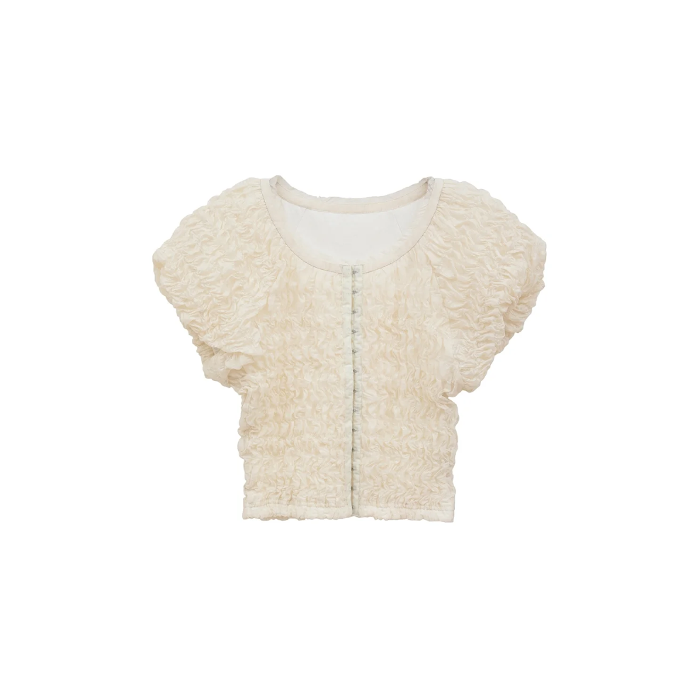 CLANE クラネ “SHIRRING PUFF TOPS” シャーリングパフトップス