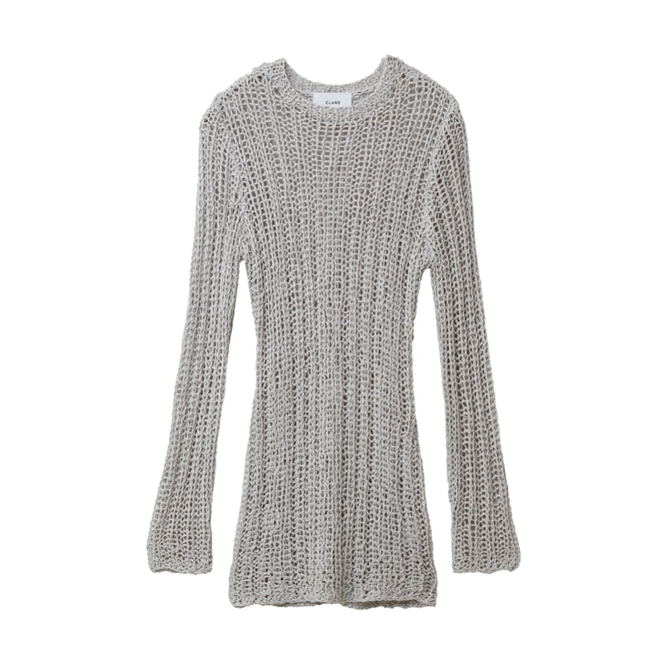 CLANE クラネ “BACK SLIT CROCHET KNIT TOPS” バックスリット