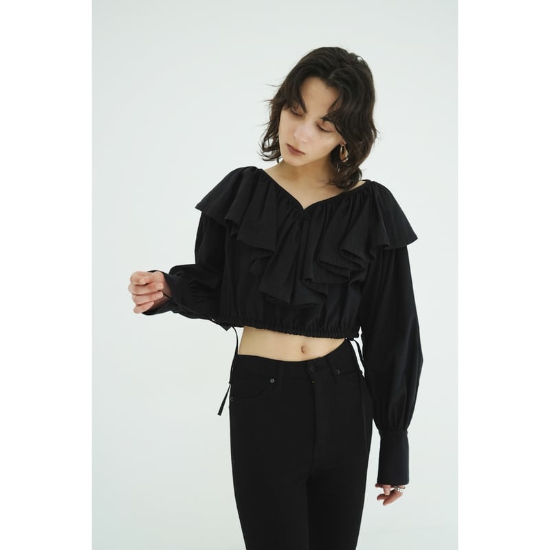 CLANE クラネ “FRILL COLLAR SHORT BLOUSE” フリルカラーショー