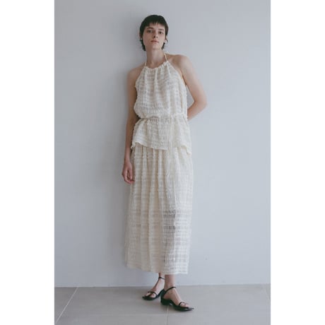 MANOF マノフ “SHIRRING HALTER NECK TOPS” シャーリングホルターネックトップス