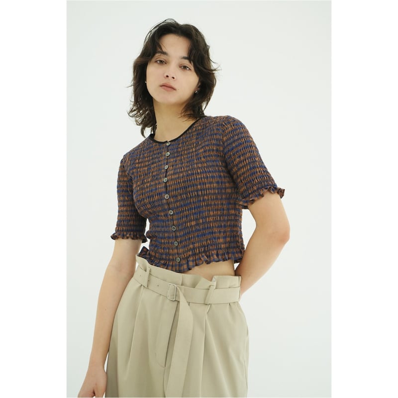 CLANE クラネ “SHIRRING HALF SLEEVE BLOUSE” シャーリングハ