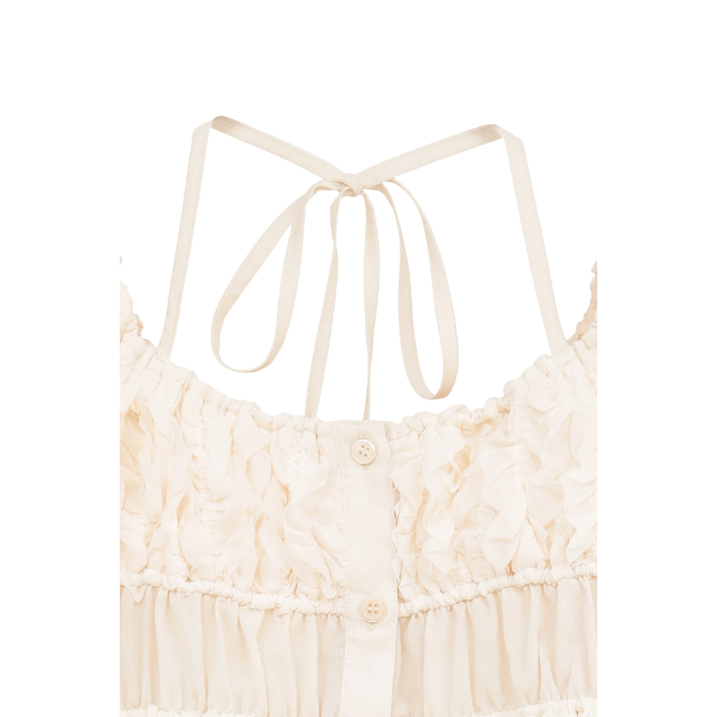 CLANE クラネ “W FACE TOPSTITCHED FRILL TOPS” ダブルフェ