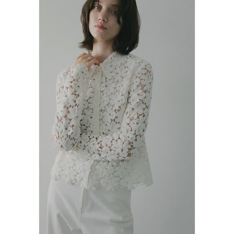 MANOF マノフ “COTTON LACE SHORT SHIRT” コットンレースショートシャツ