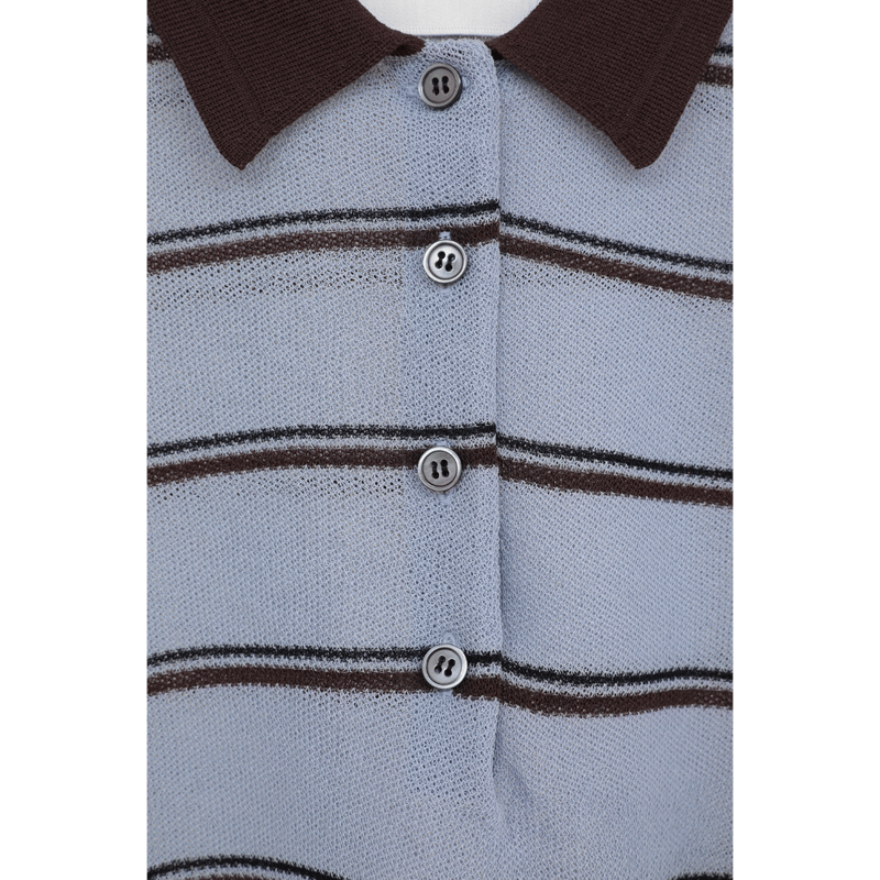 CLANE クラネ “SPONGY SHEER POLO KNIT TOPS” スポンジーシア