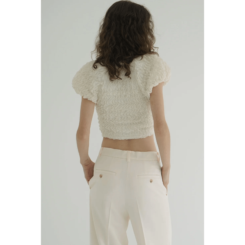 CLANE クラネ “SHIRRING PUFF TOPS” シャーリングパフトップス