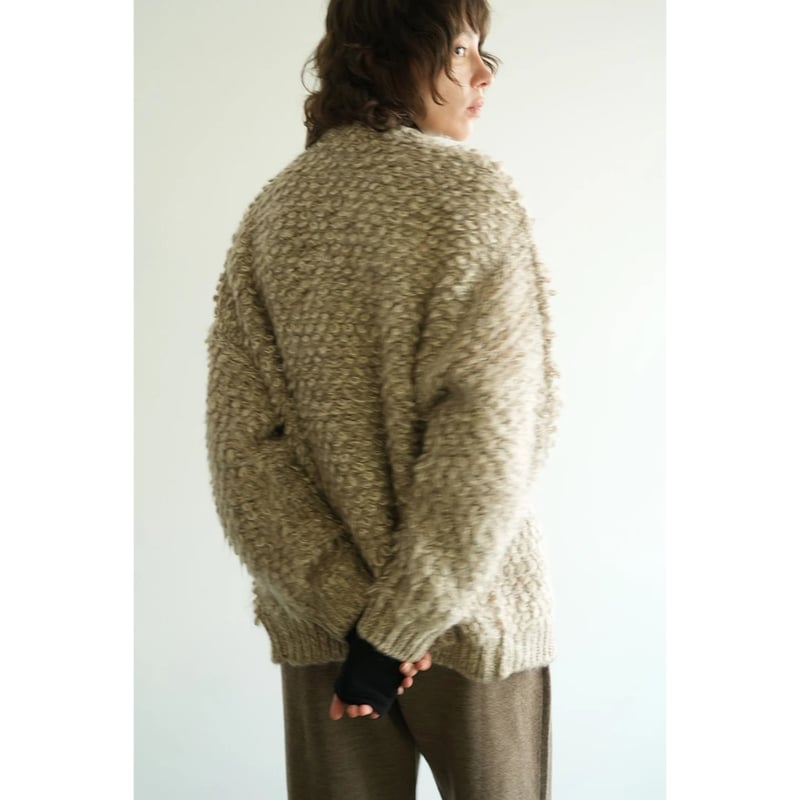 CLANE MIX LOOP MOHAIR KNIT CARDIGAN