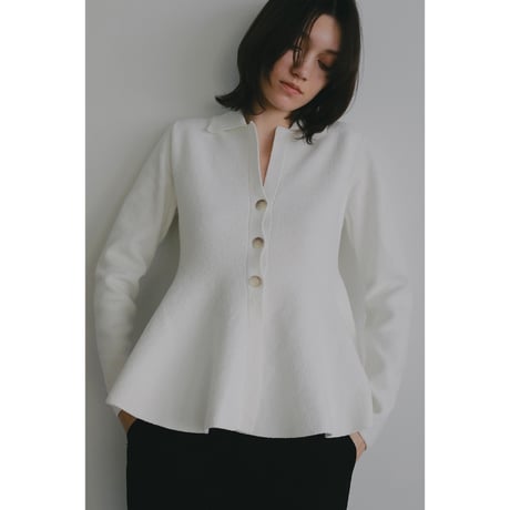 MANOF マノフ “VOLUME PEPLUM KNIT CARDIGAN” ボリュームペプラムニットカーディガン