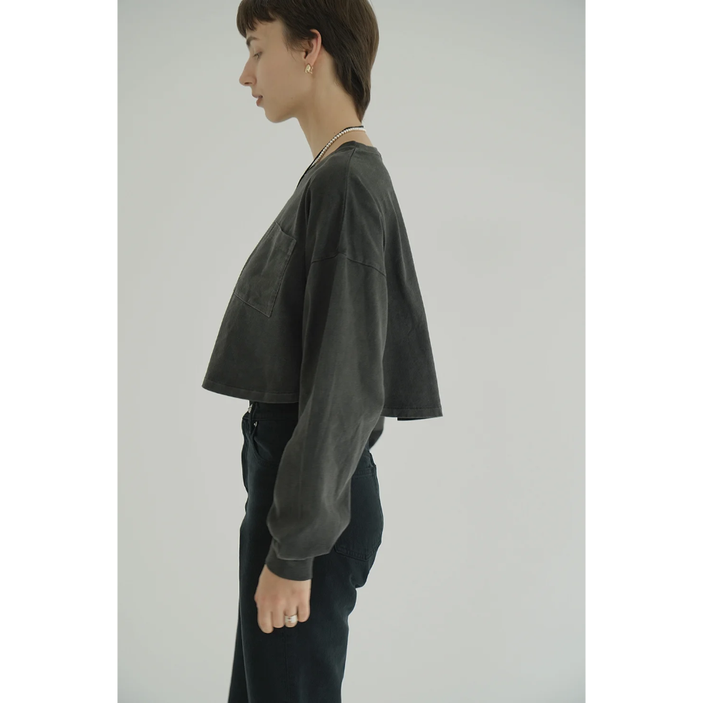 CLANE PIGMENT SHORT TOPS チャコールグレー CLANE クラネ “PIGMENT SHORT TOPS” ピグメントショートトップス |