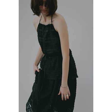 MANOF マノフ “SHIRRING HALTER NECK TOPS” シャーリングホルターネックトップス