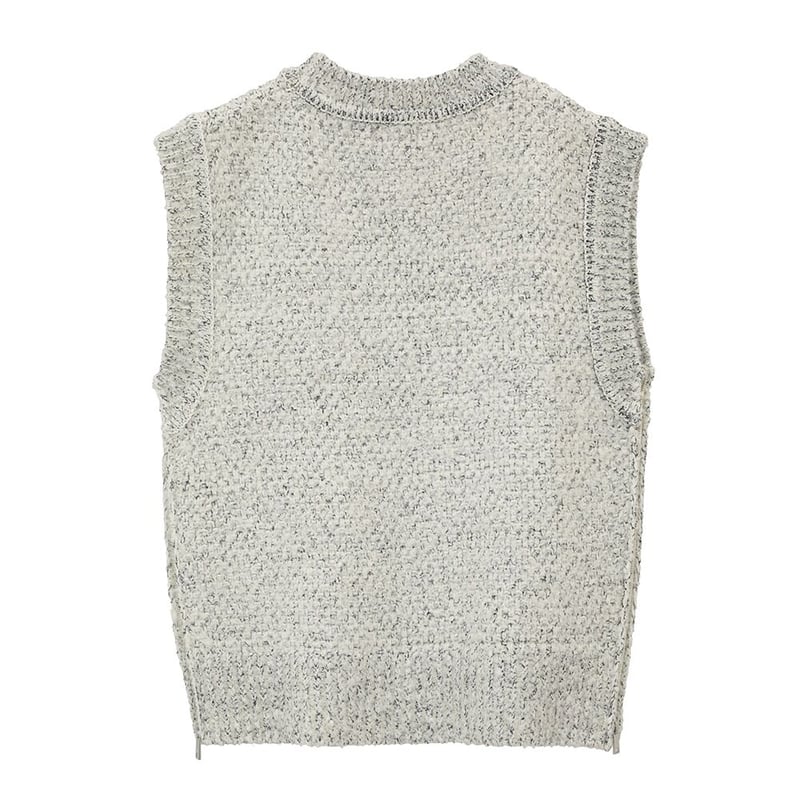 CLANE クラネ “SIDE ZIP TWEED KNIT VEST” サイドジップツイード...