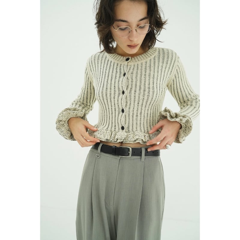 CLANE クラネ “W FACE SHORT FRILLED KNIT TOPS” ダブルフ