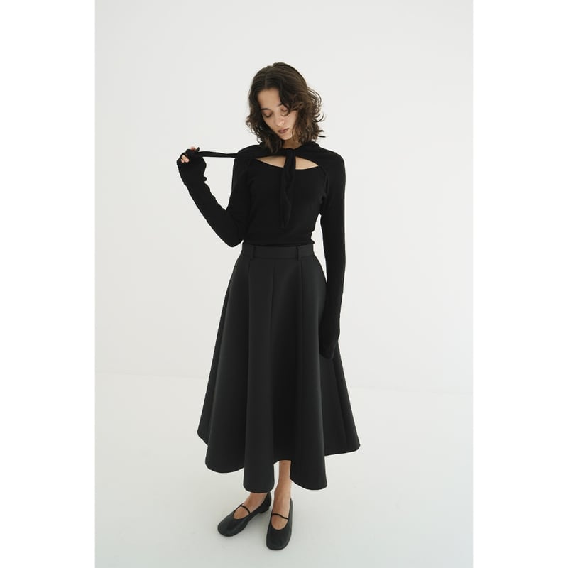 CLANE クラネ “BOW TIE HOODED CUT TOPS” ボウタイフーディーカッ