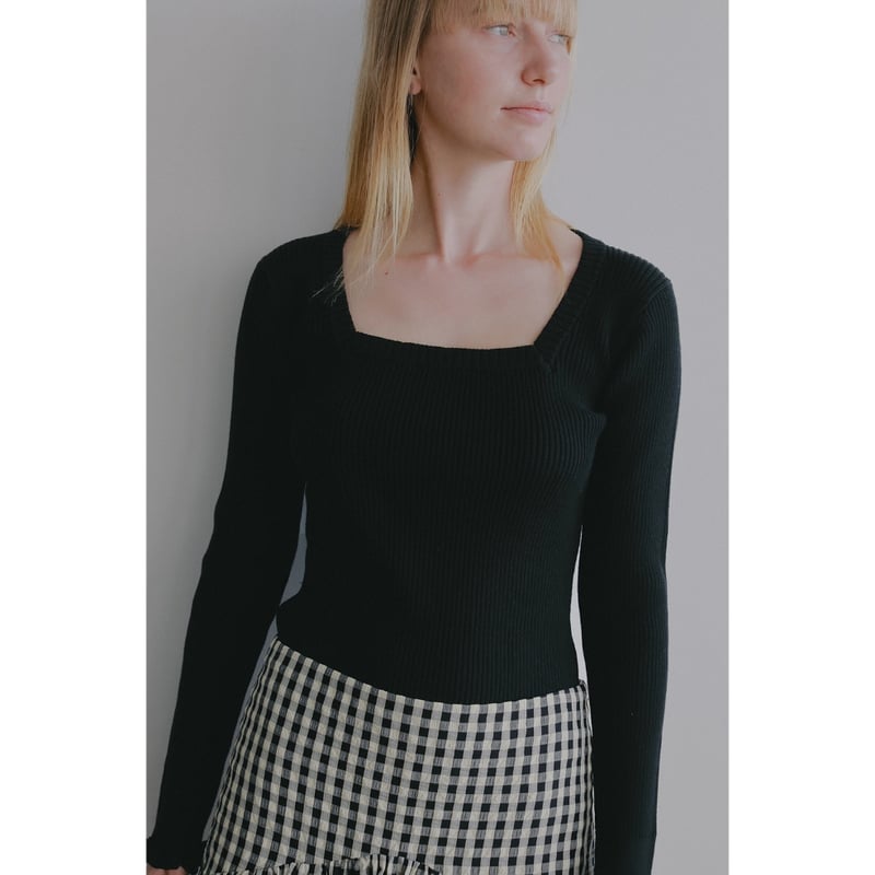 MANOF マノフ “SQUARE RIB KNIT TOPS” スクエアリブニットトップス