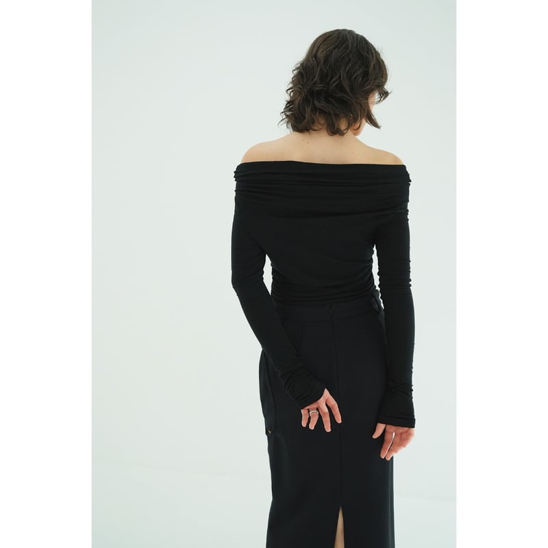 トップス clane DRAPED OFF SHOULDER SOFT CUT TOPS DRAPED OFF SHOULDER SOFT CUT TOPS｜TOPS(トップス)｜CLANE OFFICIAL