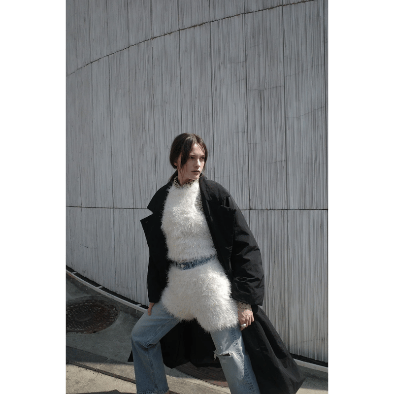 トップス archive comme ca ism grunge long sleeve CLANE クラネ “SHAGGY AMERICAN SLEEVE KNIT TOPS” シャ
